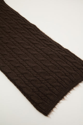 Cable-Knit Scarf Brown