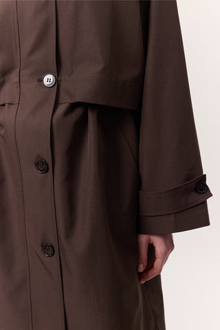 Ayarlanabilir Bel Hafif Trençkot Çikolata