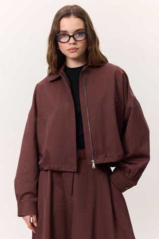 Premium Fermuarlı Ceket Bordo