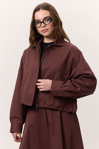 Premium Fermuarlı Ceket Bordo