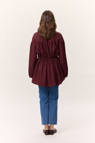 Ruched Tie-Detail Tunic Burgundy
