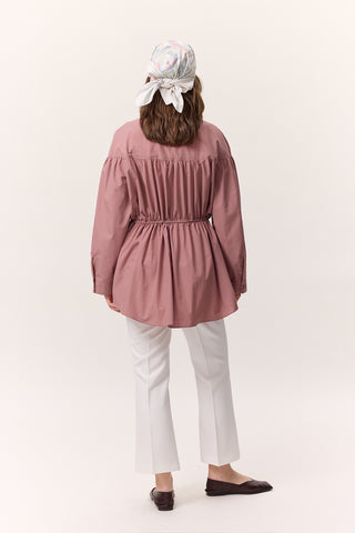 Ruched Tie-Detail Tunic Dusty Rose