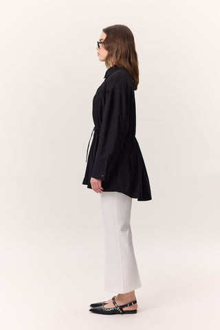 Ruched Tie-Detail Tunic Black