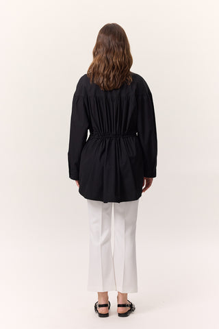 Ruched Tie-Detail Tunic Black