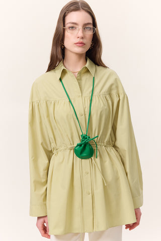 Ruched Tie-Detail Tunic Yellow