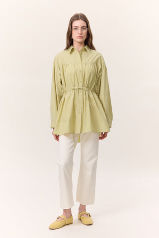 Ruched Tie-Detail Tunic Yellow