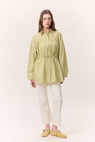Ruched Tie-Detail Tunic Yellow