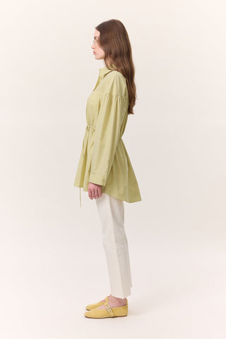 Ruched Tie-Detail Tunic Yellow