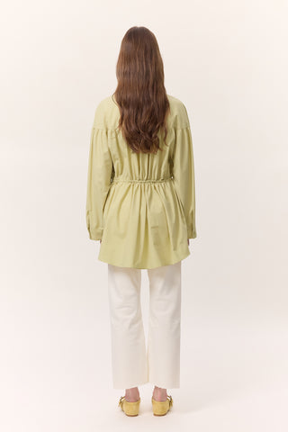 Ruched Tie-Detail Tunic Yellow