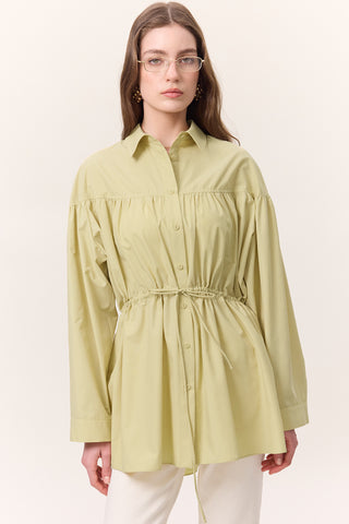 Ruched Tie-Detail Tunic Yellow