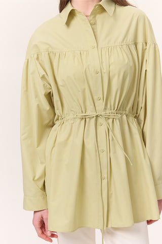 Ruched Tie-Detail Tunic Yellow