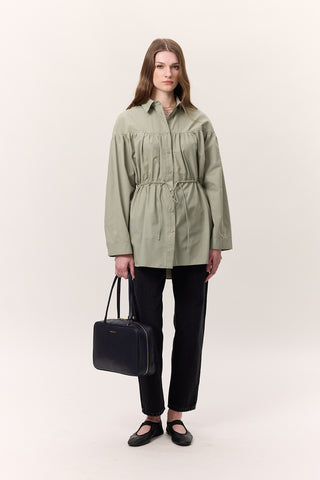 Ruched Tie-Detail Tunic Green