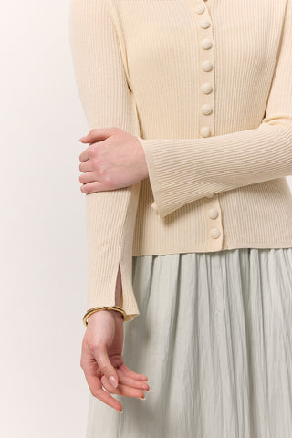 Small Button Knit Cardigan Vanilla