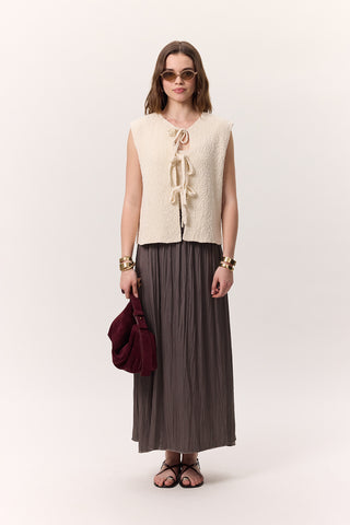 Crush Satin Skirt Mink