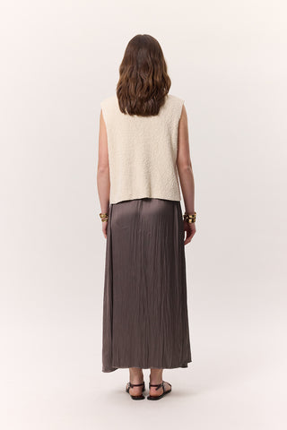 Crush Satin Skirt Mink