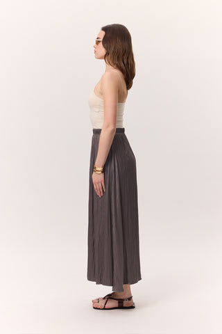 Crush Satin Skirt Mink