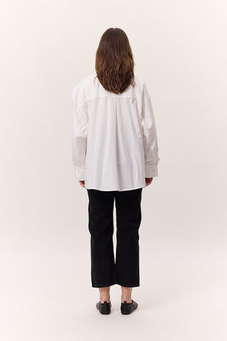 Tie-Detail Statement Shirt Ecru