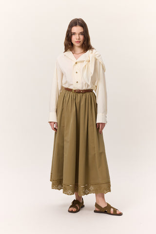 Tie-Detail Statement Shirt Soft Yellow