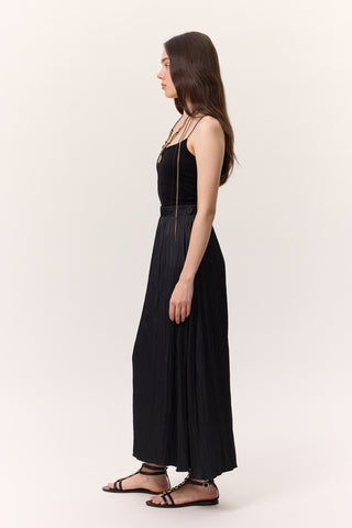 Crush Satin Skirt Smoke