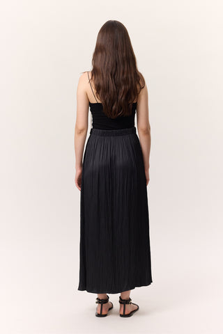 Crush Satin Skirt Smoke