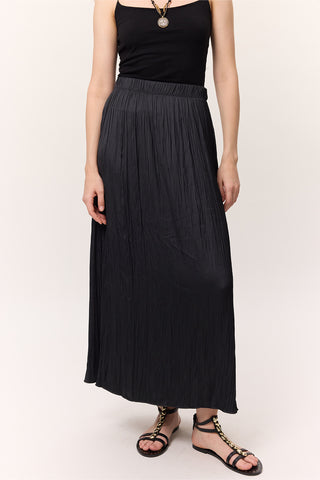 Crush Satin Skirt Smoke