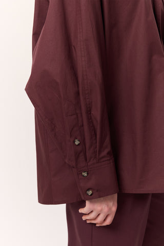 Tie-Detail Statement Shirt Burgundy