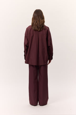 Tie-Detail Statement Shirt Burgundy
