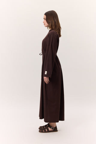 Long Oversized Dress Dark Brown