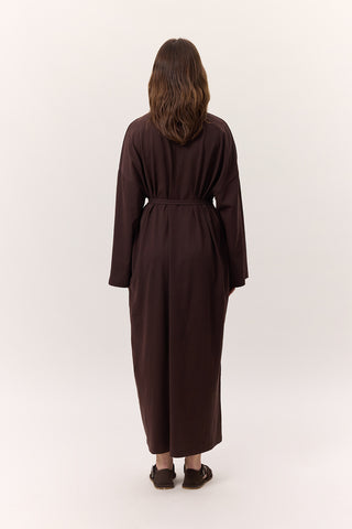 Long Oversized Dress Dark Brown
