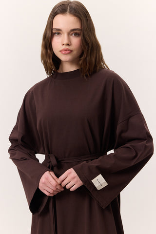Long Oversized Dress Dark Brown