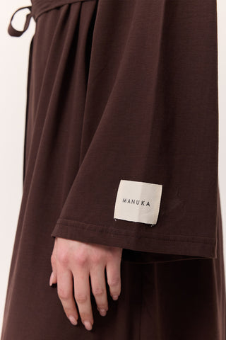 Long Oversized Dress Dark Brown