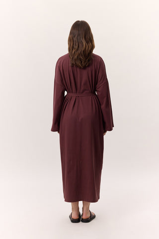 Long Oversized Dress Burgundy