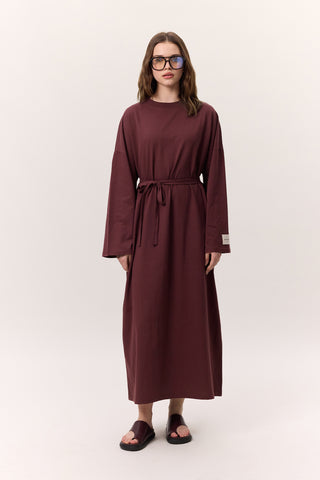 Long Oversized Dress Burgundy