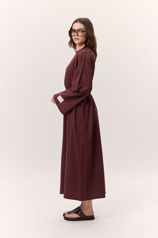 Long Oversized Dress Burgundy