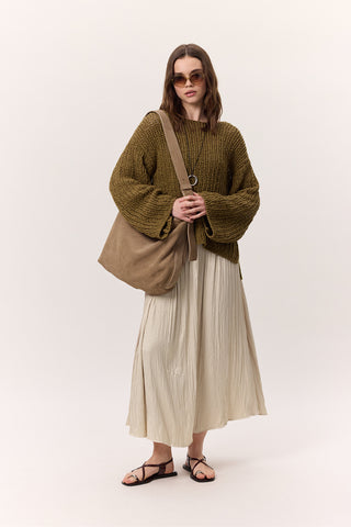 Crush Saten Etek Bej