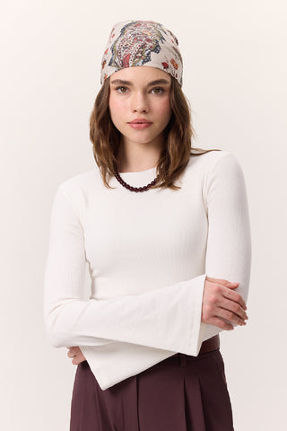 Geniş Kollu Bodysuit Ekru