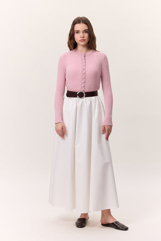 Small Button Knit Cardigan Pink