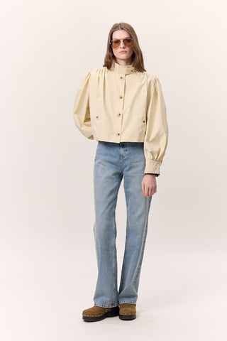 Short Balloon Sleeve Jacket Soft Yellow