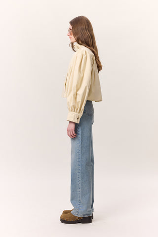 Short Balloon Sleeve Jacket Soft Yellow