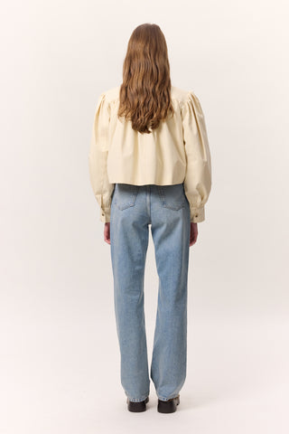 Short Balloon Sleeve Jacket Soft Yellow