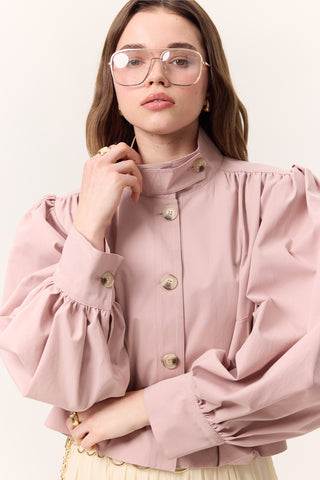 Short Balloon Sleeve Jacket Powder