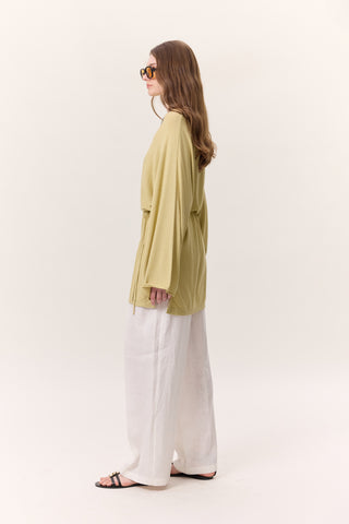 Knit Belted Tunic Yellow