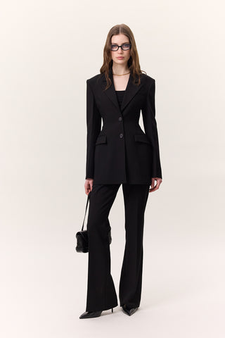 Premium Flared Fit Trousers Black