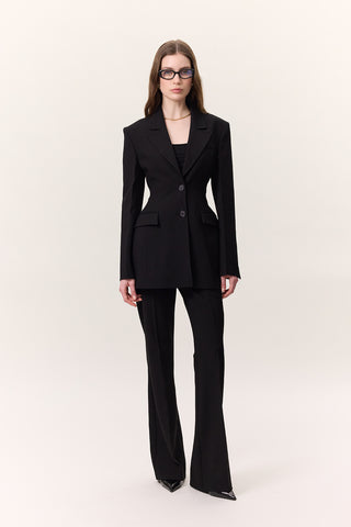 Premium Flared Fit Trousers Black