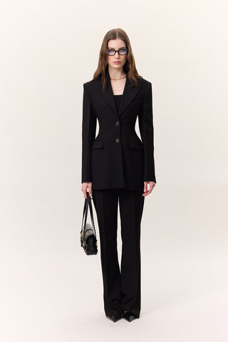 Premium Flared Fit Trousers Black