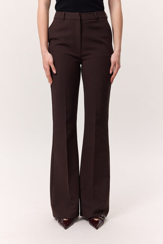 Premium Flared Fit Trousers Brown