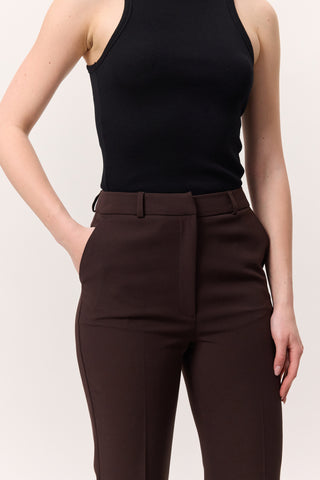 Premium Flared Fit Trousers Brown