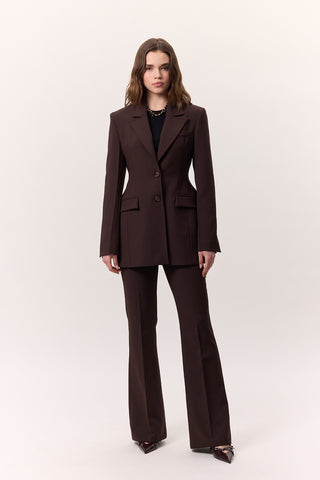 Premium Flare Fit Pantolon Kahverengi