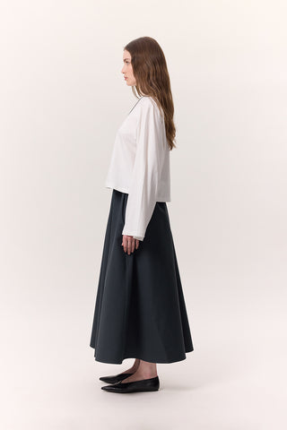 Cropped Long-Sleeve T-Shirt Ecru