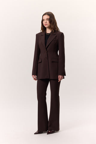 Premium Dolgulu Kesim Blazer Kahverengi